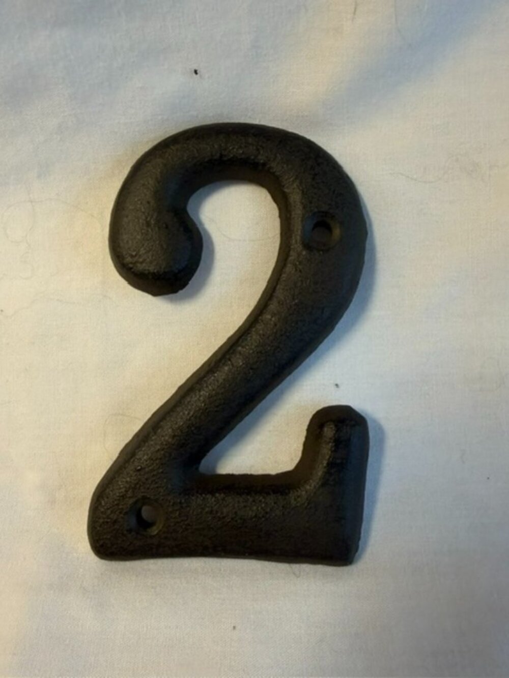 Number "2" (Two) House Address Number Solid Cast Iron 3 5/8" tall 13021-2